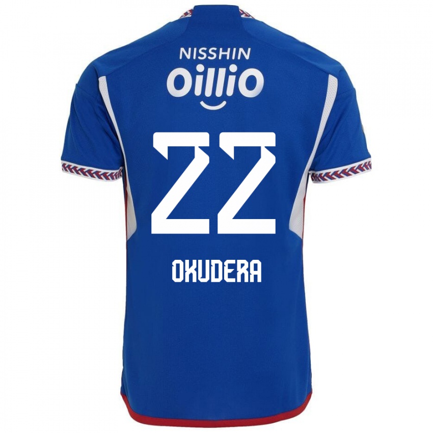 Kinder Minato Okudera #22 Blau Weiß Rot Heimtrikot Trikot 2024/25 T-Shirt Österreich