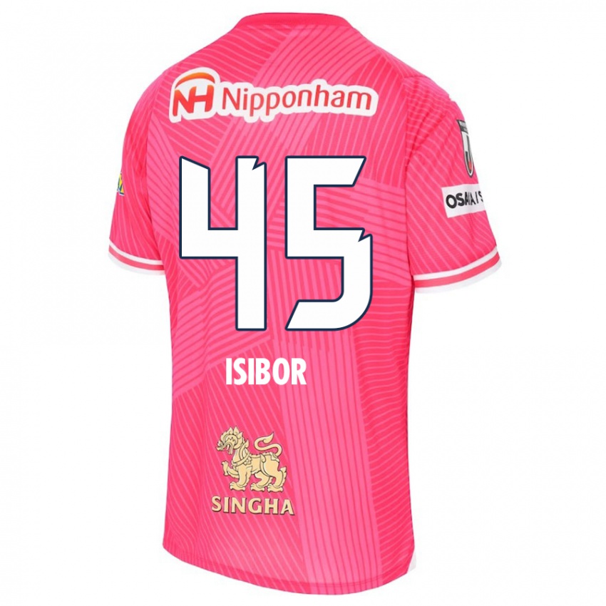 Kinder Ken Isibor #45 Rosa Weiß Heimtrikot Trikot 2024/25 T-Shirt Österreich