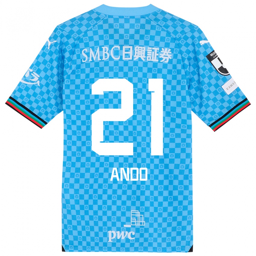 Kinder Shunsuke Ando #21 Azurblau Heimtrikot Trikot 2024/25 T-Shirt Österreich