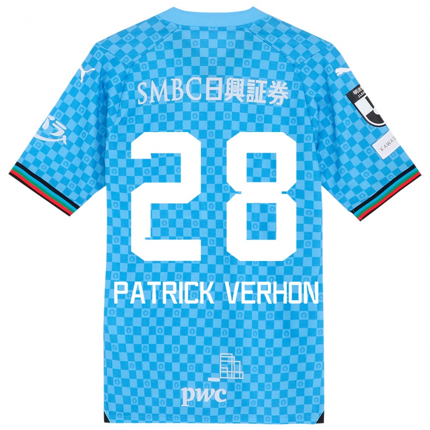 Kinder Patrick Verhon #28 Azurblau Heimtrikot Trikot 2024/25 T-Shirt Österreich