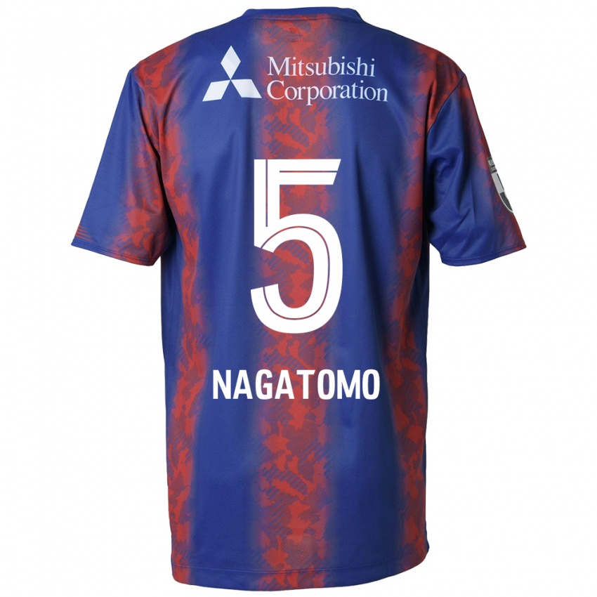 Kinder Yuto Nagatomo #5 Blau Rot Heimtrikot Trikot 2024/25 T-Shirt Österreich