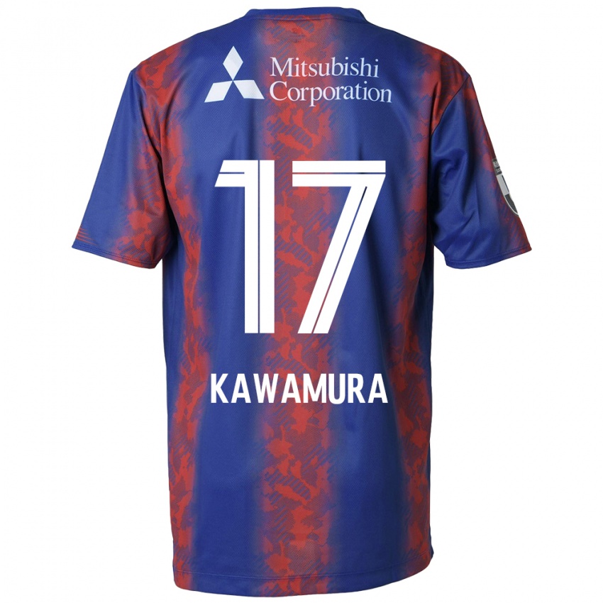 Kinder Riku Kawamura #17 Blau Rot Heimtrikot Trikot 2024/25 T-Shirt Österreich