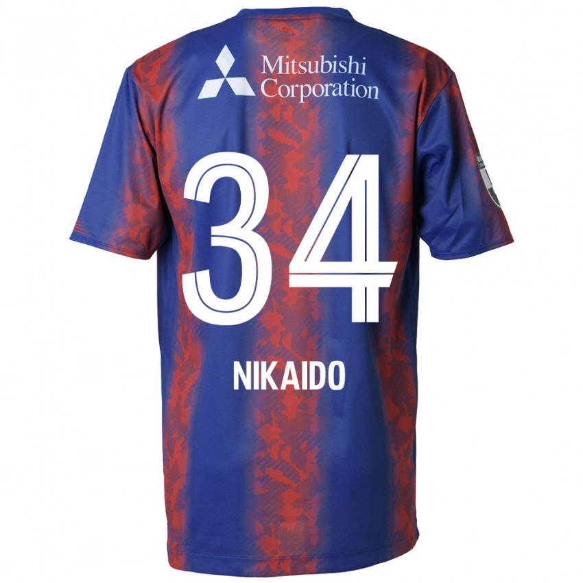 Kinder Rintaro Nikaido #34 Blau Rot Heimtrikot Trikot 2024/25 T-Shirt Österreich