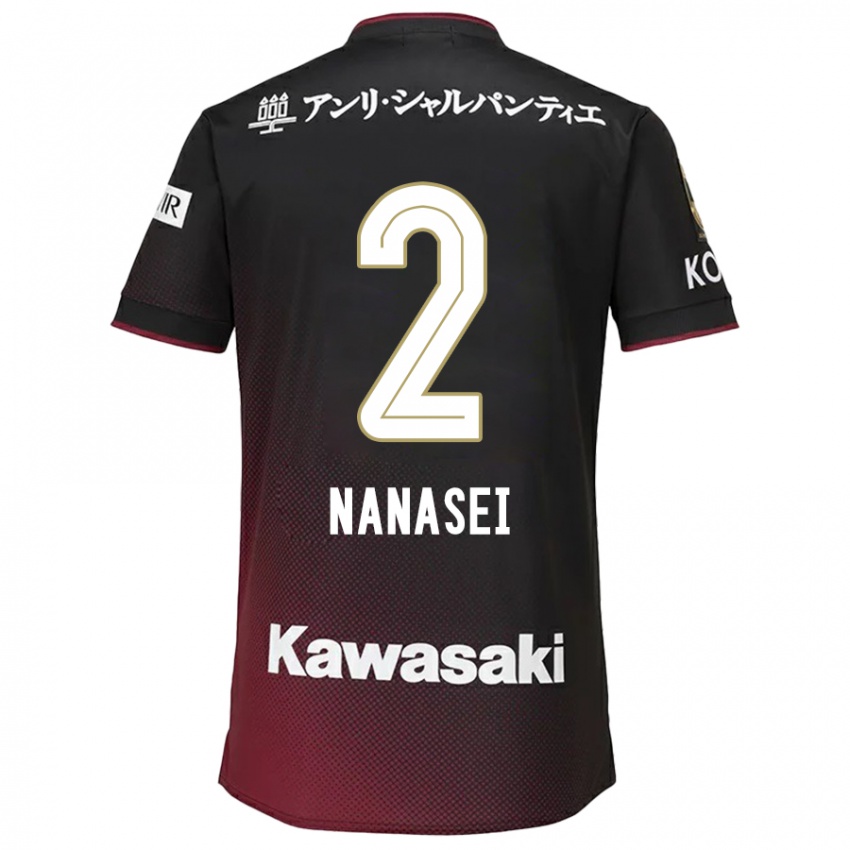 Kinder Nanasei Iino #2 Schwarz Rot Heimtrikot Trikot 2024/25 T-Shirt Österreich