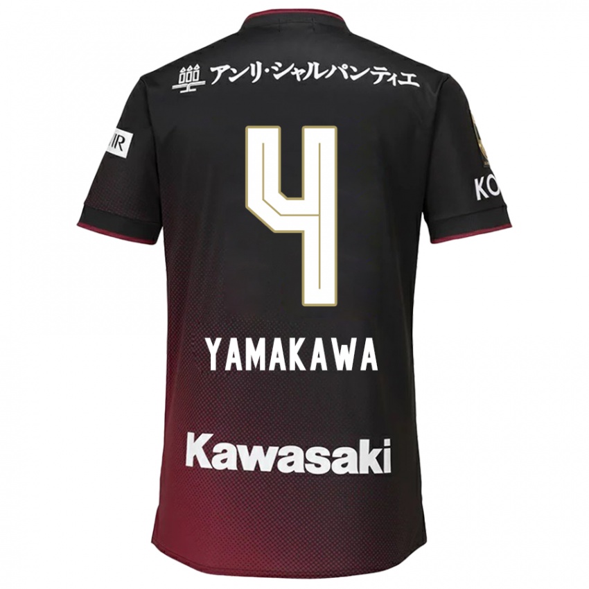 Kinder Tetsushi Yamakawa #4 Schwarz Rot Heimtrikot Trikot 2024/25 T-Shirt Österreich