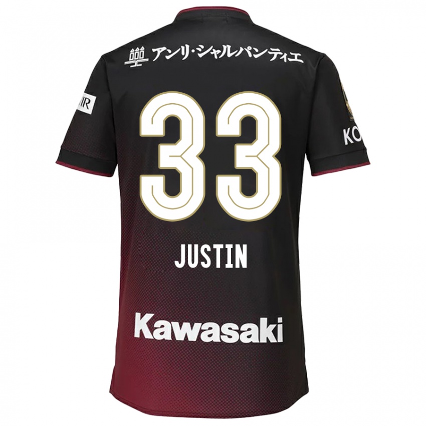 Kinder Justin Homma #33 Schwarz Rot Heimtrikot Trikot 2024/25 T-Shirt Österreich