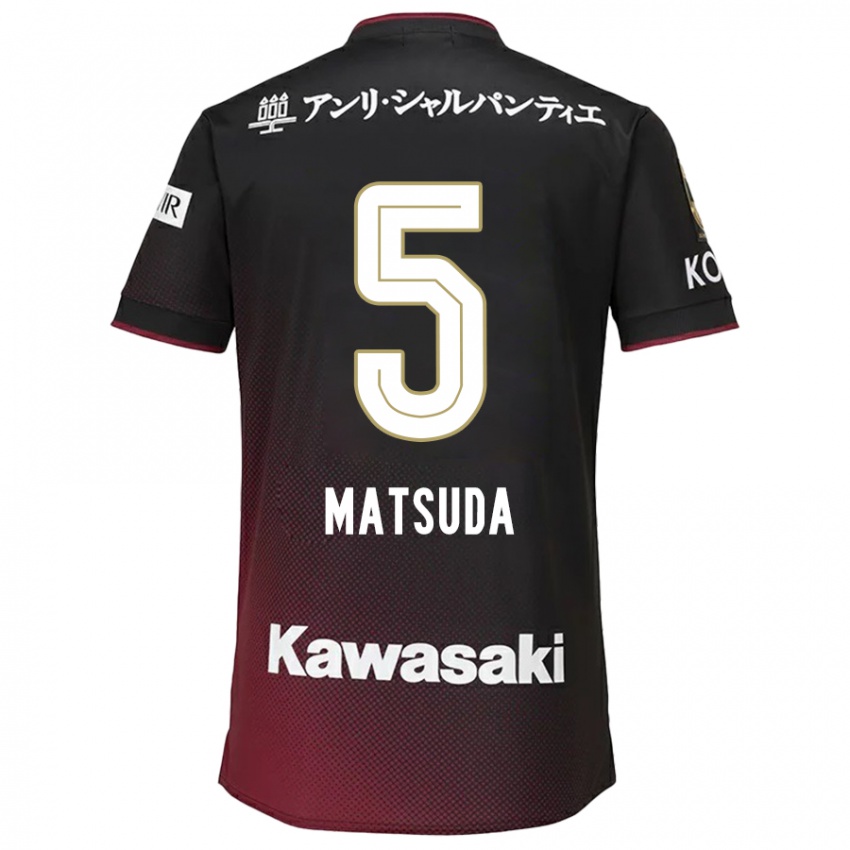 Kinder Shido Matsuda #5 Schwarz Rot Heimtrikot Trikot 2024/25 T-Shirt Österreich