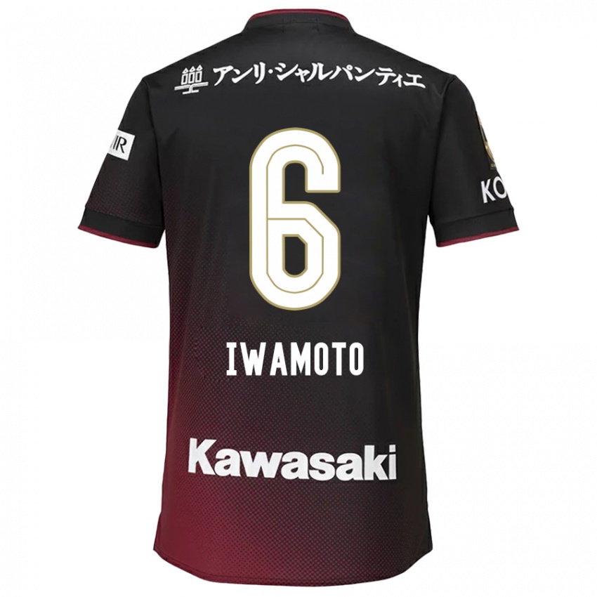 Kinder Yuan Iwamoto #6 Schwarz Rot Heimtrikot Trikot 2024/25 T-Shirt Österreich