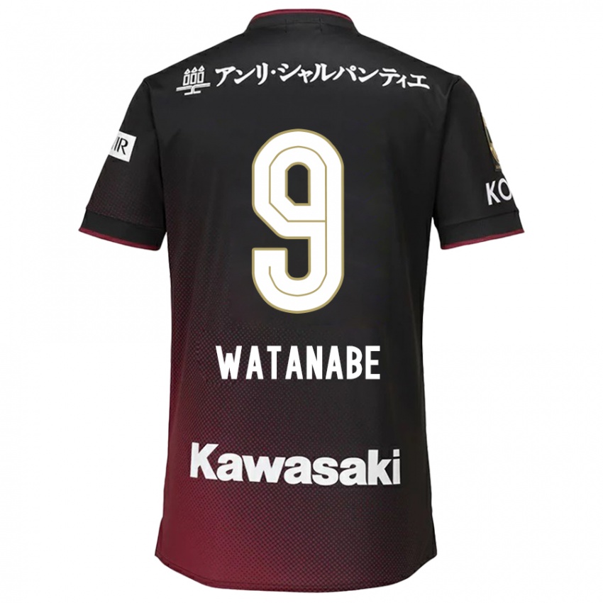 Kinder Hayato Watanabe #9 Schwarz Rot Heimtrikot Trikot 2024/25 T-Shirt Österreich