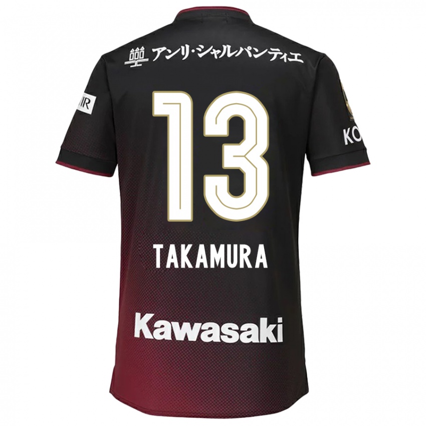 Kinder Tokiya Takamura #13 Schwarz Rot Heimtrikot Trikot 2024/25 T-Shirt Österreich