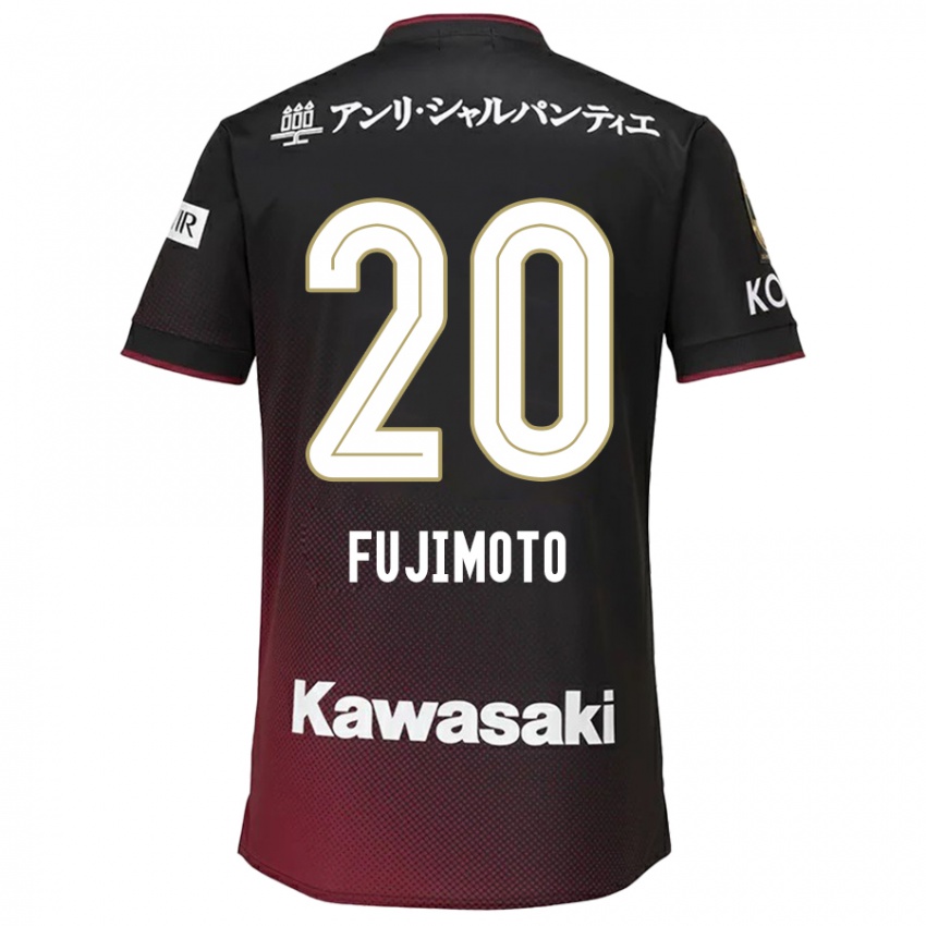 Kinder Riku Fujimoto #20 Schwarz Rot Heimtrikot Trikot 2024/25 T-Shirt Österreich