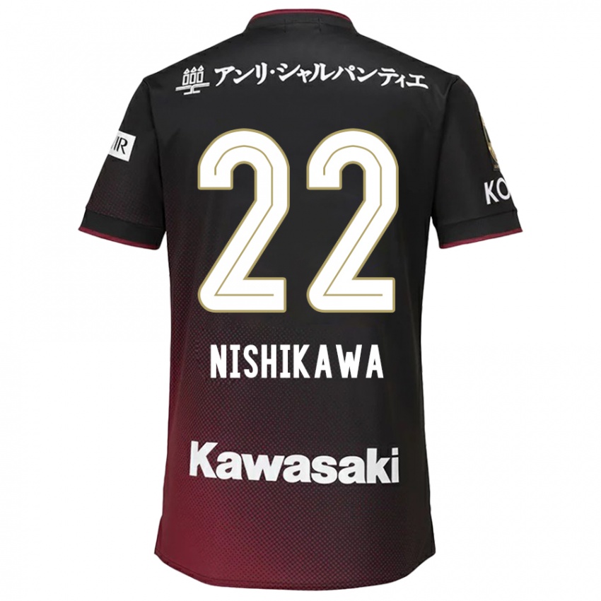 Kinder Aiku Nishikawa #22 Schwarz Rot Heimtrikot Trikot 2024/25 T-Shirt Österreich