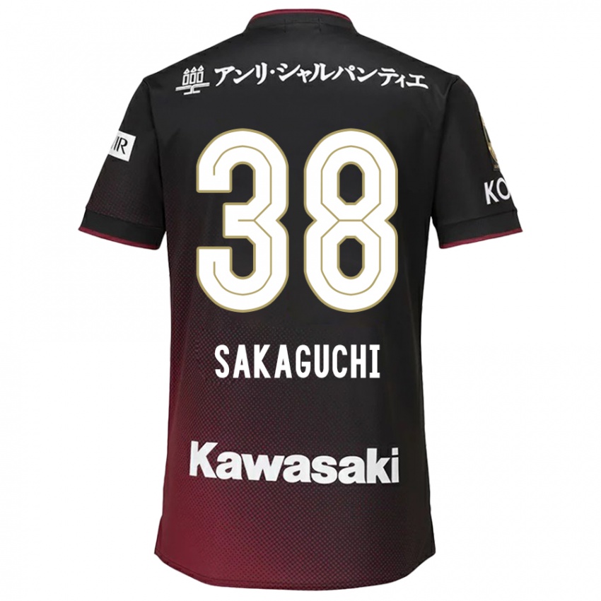 Kinder Yuki Sakaguchi #38 Schwarz Rot Heimtrikot Trikot 2024/25 T-Shirt Österreich