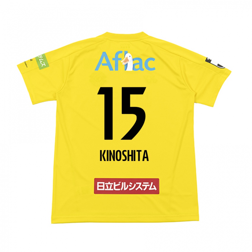 Kinder Kosuke Kinoshita #15 Gelb Schwarz Heimtrikot Trikot 2024/25 T-Shirt Österreich