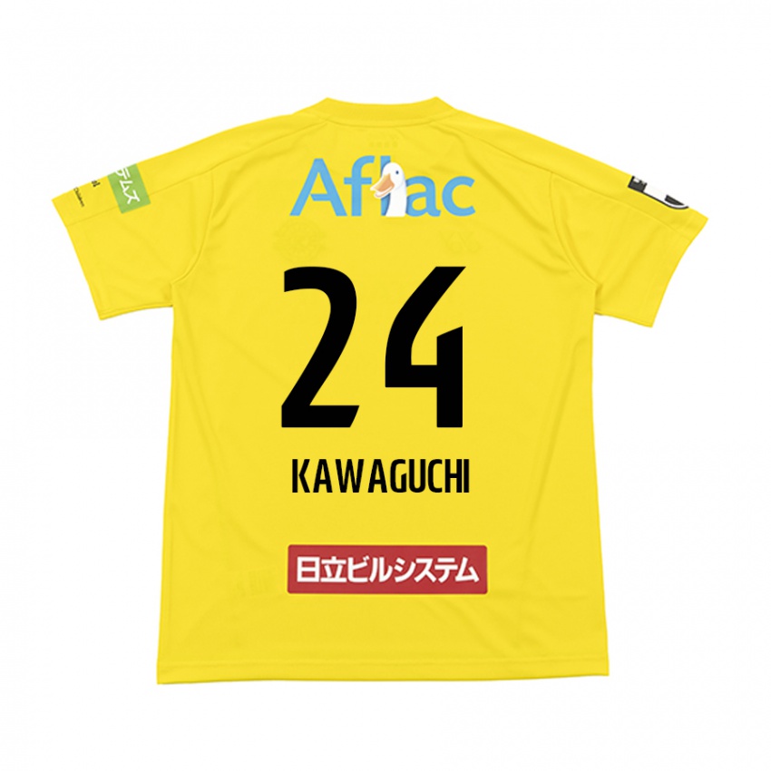 Kinder Naoki Kawaguchi #24 Gelb Schwarz Heimtrikot Trikot 2024/25 T-Shirt Österreich