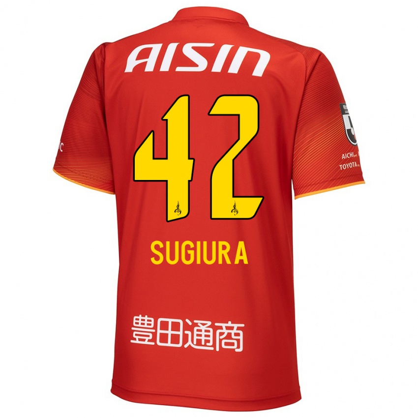 Kinder Shungo Sugiura #42 Rot Weiß Gelb Heimtrikot Trikot 2024/25 T-Shirt Österreich