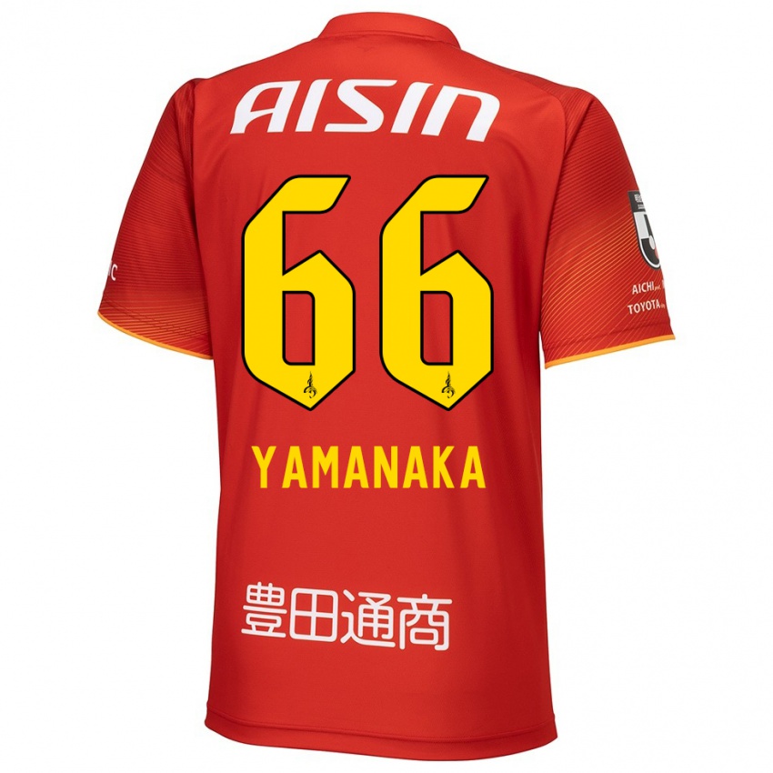 Kinder Ryosuke Yamanaka #66 Rot Weiß Gelb Heimtrikot Trikot 2024/25 T-Shirt Österreich