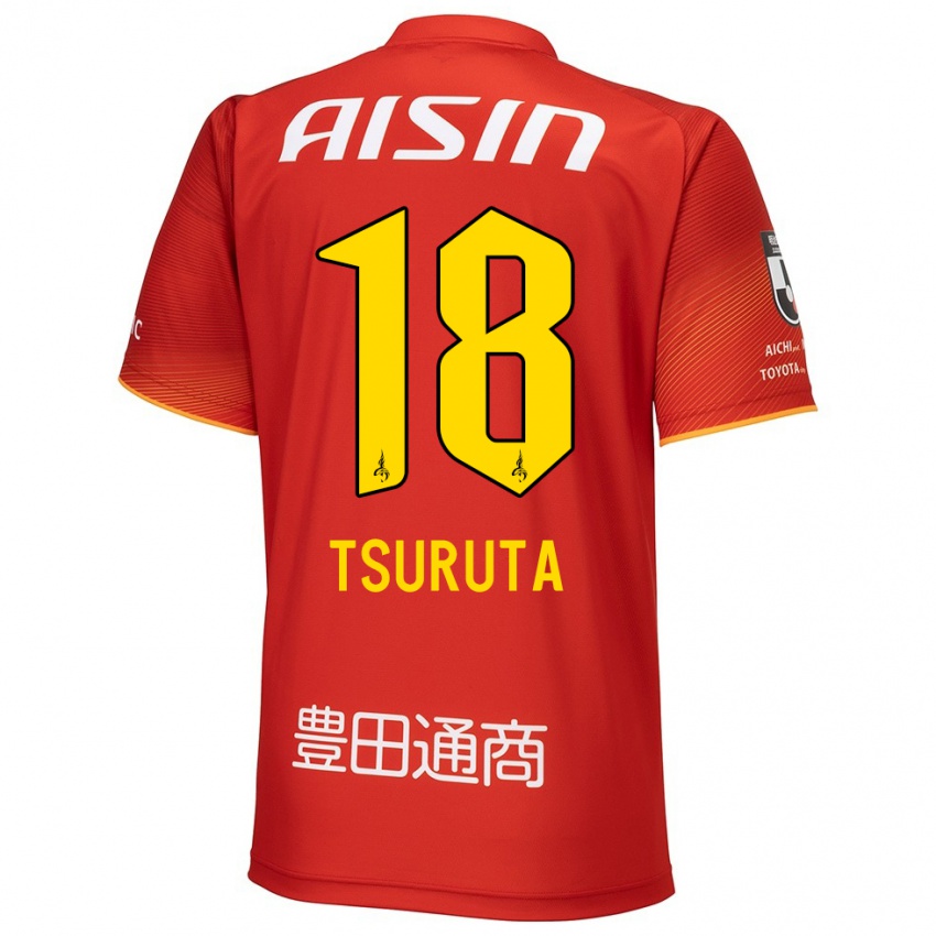 Kinder Shu Tsuruta #18 Rot Weiß Gelb Heimtrikot Trikot 2024/25 T-Shirt Österreich