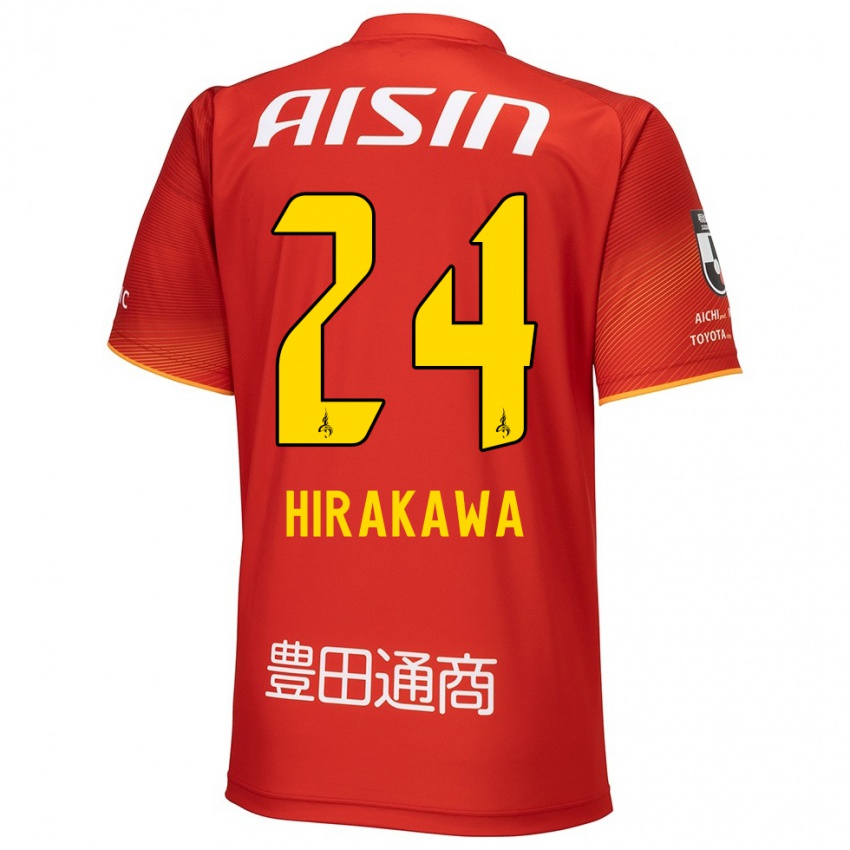 Kinder Haruto Hirakawa #24 Rot Weiß Gelb Heimtrikot Trikot 2024/25 T-Shirt Österreich