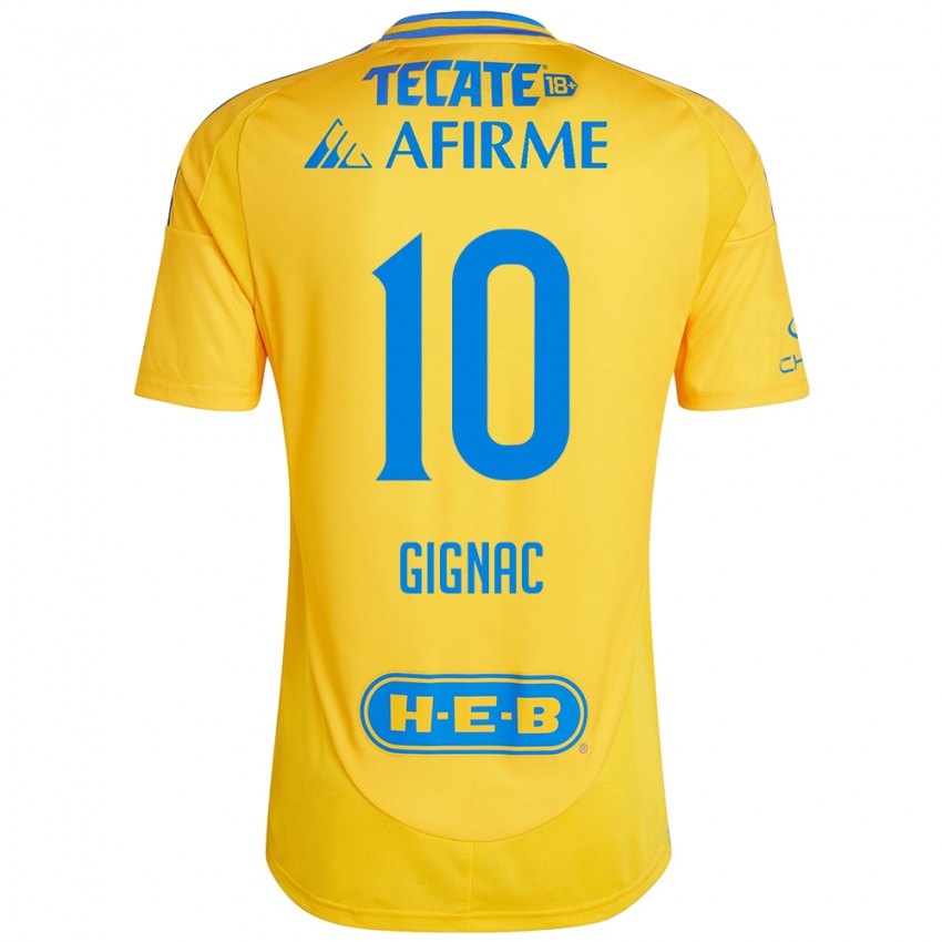 Kinder Andre-Pierre Gignac #10 Goldgelb Heimtrikot Trikot 2024/25 T-Shirt Österreich