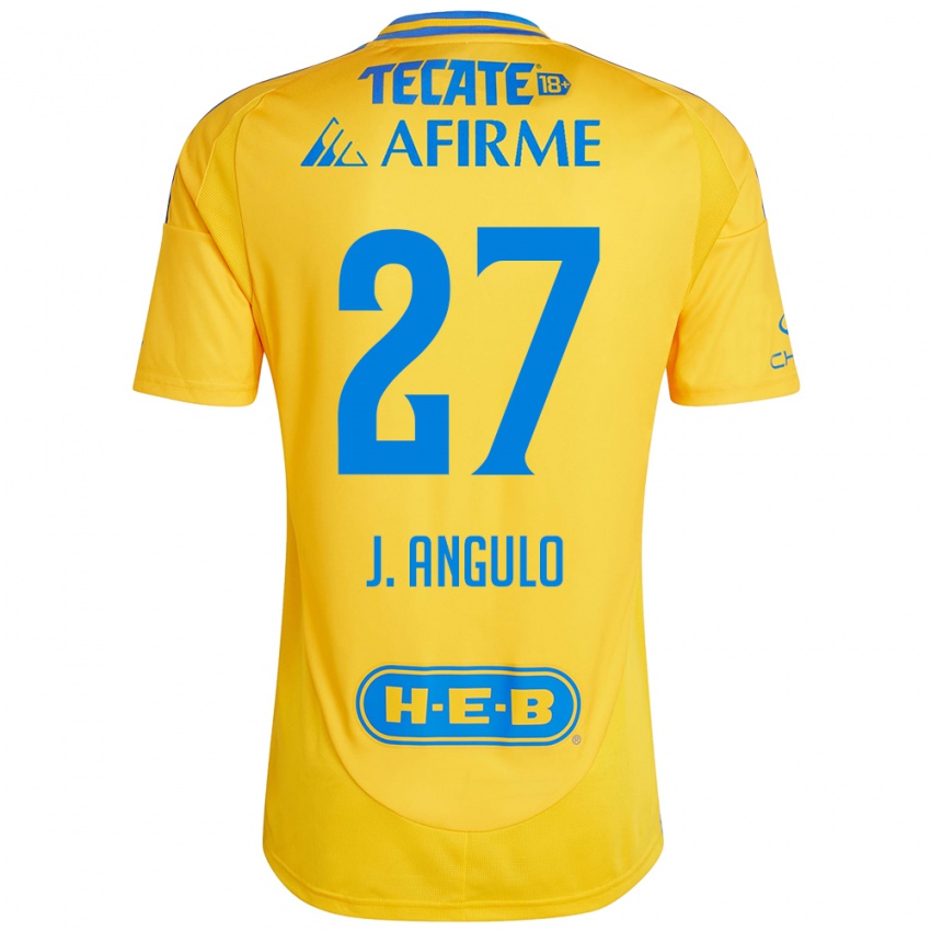 Kinder Jesús Angulo #27 Goldgelb Heimtrikot Trikot 2024/25 T-Shirt Österreich