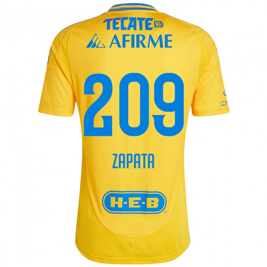 Kinder Jorge Zapata #209 Goldgelb Heimtrikot Trikot 2024/25 T-Shirt Österreich