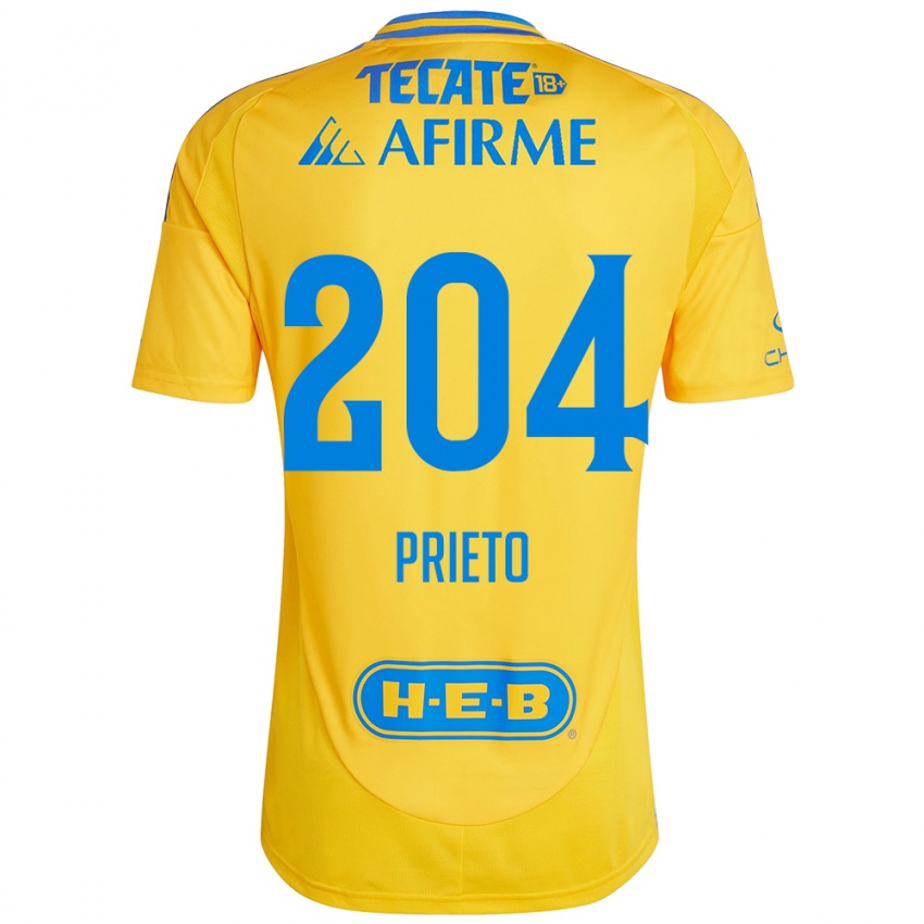 Kinder Leonel Prieto #204 Goldgelb Heimtrikot Trikot 2024/25 T-Shirt Österreich