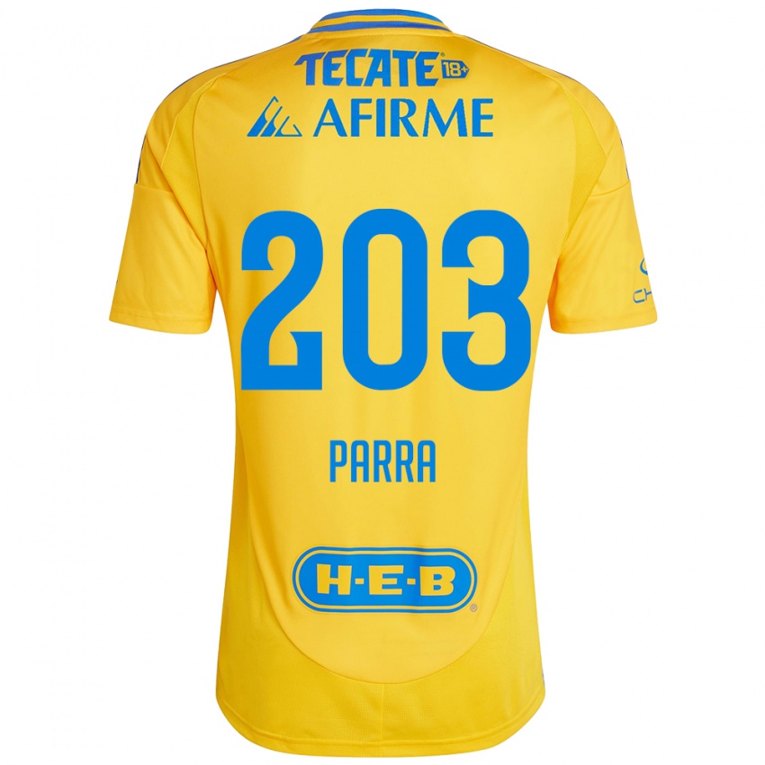 Kinder Bernardo Parra #203 Goldgelb Heimtrikot Trikot 2024/25 T-Shirt Österreich