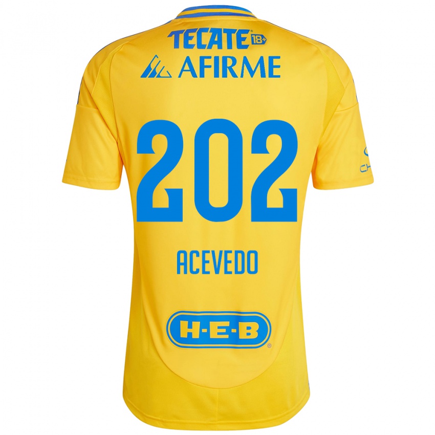 Kinder José Acevedo #202 Goldgelb Heimtrikot Trikot 2024/25 T-Shirt Österreich