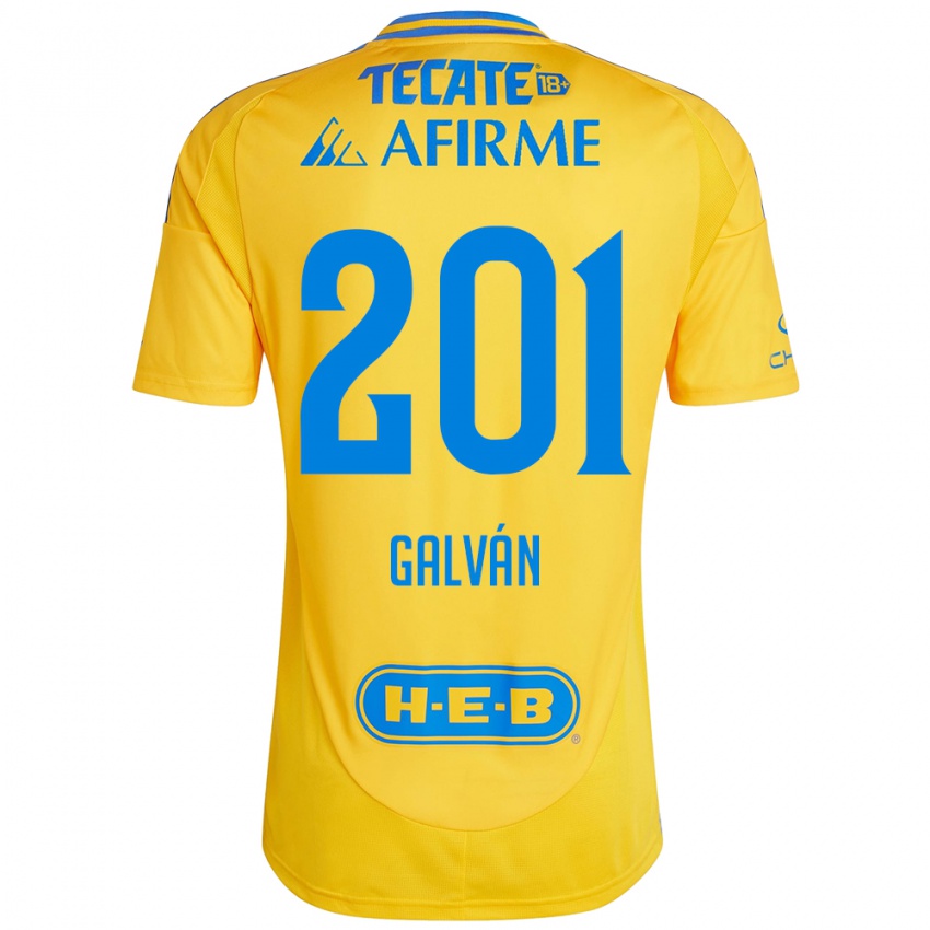 Kinder Isac Galván #201 Goldgelb Heimtrikot Trikot 2024/25 T-Shirt Österreich