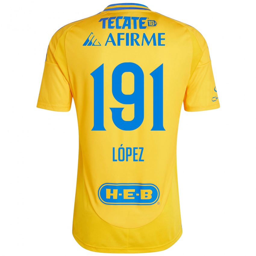 Kinder Adrián López #191 Goldgelb Heimtrikot Trikot 2024/25 T-Shirt Österreich