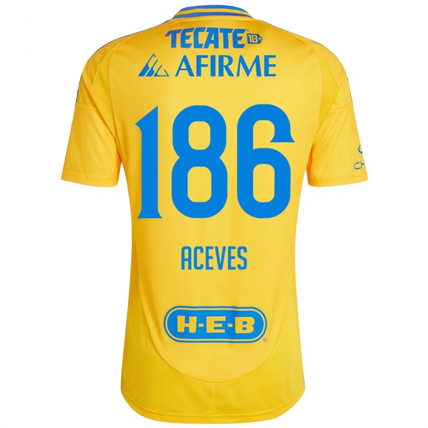 Kinder Israel Aceves #186 Goldgelb Heimtrikot Trikot 2024/25 T-Shirt Österreich