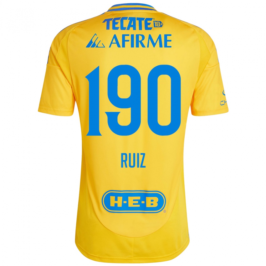 Kinder Óscar Ruiz #190 Goldgelb Heimtrikot Trikot 2024/25 T-Shirt Österreich