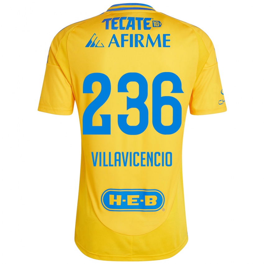 Kinder Edgar Villavicencio #236 Goldgelb Heimtrikot Trikot 2024/25 T-Shirt Österreich