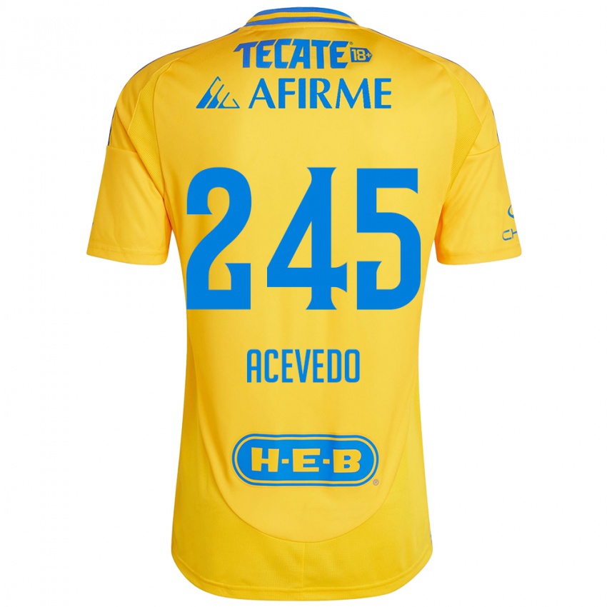 Kinder Kevin Acevedo #245 Goldgelb Heimtrikot Trikot 2024/25 T-Shirt Österreich