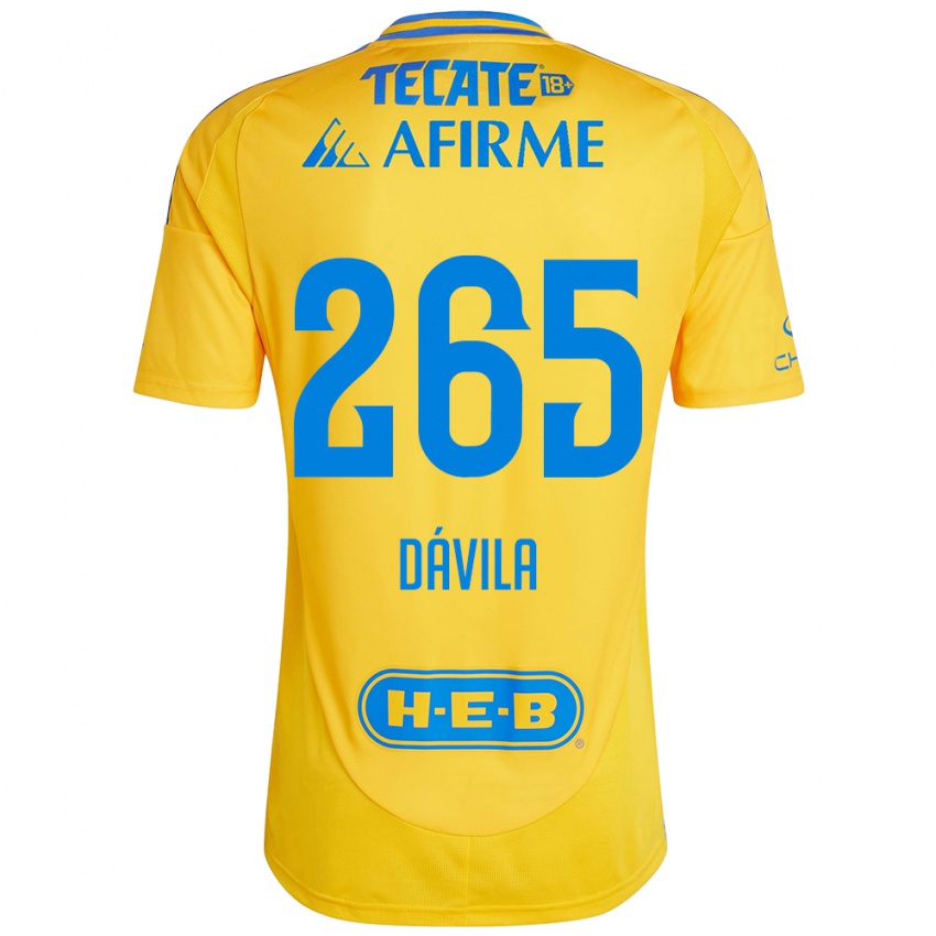 Kinder Emiliano Dávila #265 Goldgelb Heimtrikot Trikot 2024/25 T-Shirt Österreich