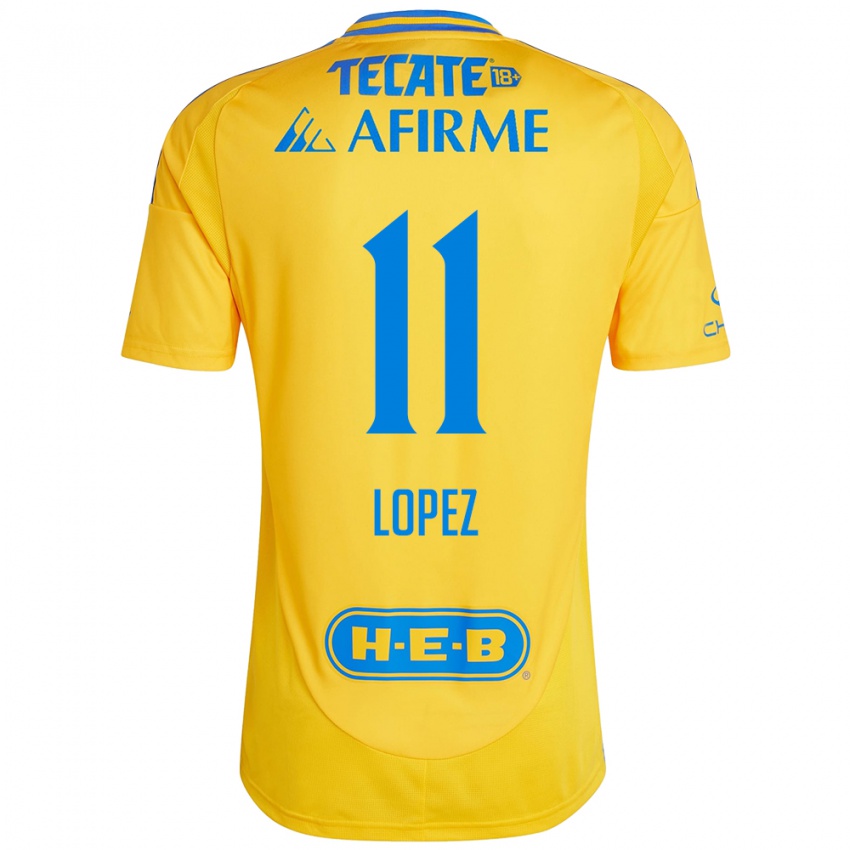 Kinder Nicolas Lopez #11 Goldgelb Heimtrikot Trikot 2024/25 T-Shirt Österreich