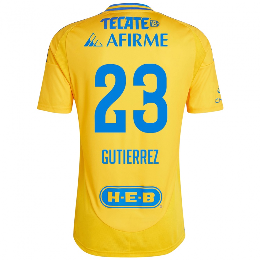 Kinder Jana Gutierrez #23 Goldgelb Heimtrikot Trikot 2024/25 T-Shirt Österreich