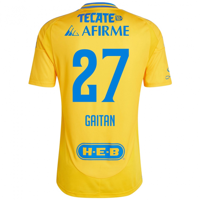 Kinder Natalia Gaitan #27 Goldgelb Heimtrikot Trikot 2024/25 T-Shirt Österreich