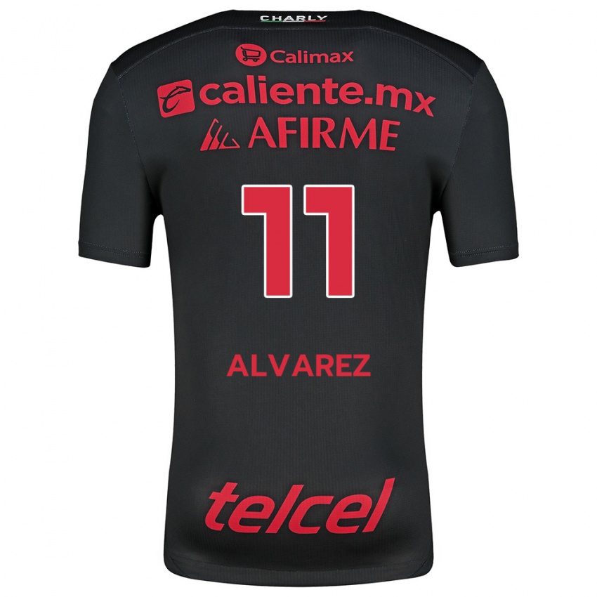 Kinder Efraín Álvarez #11 Schwarz Rot Heimtrikot Trikot 2024/25 T-Shirt Österreich