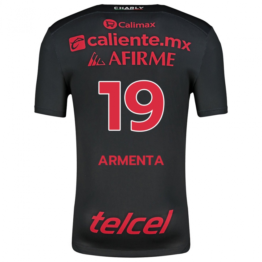 Kinder Eduardo Armenta #19 Schwarz Rot Heimtrikot Trikot 2024/25 T-Shirt Österreich