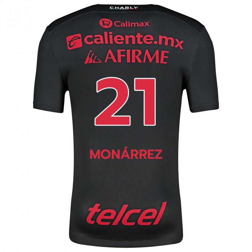 Kinder Fernando Monárrez #21 Schwarz Rot Heimtrikot Trikot 2024/25 T-Shirt Österreich