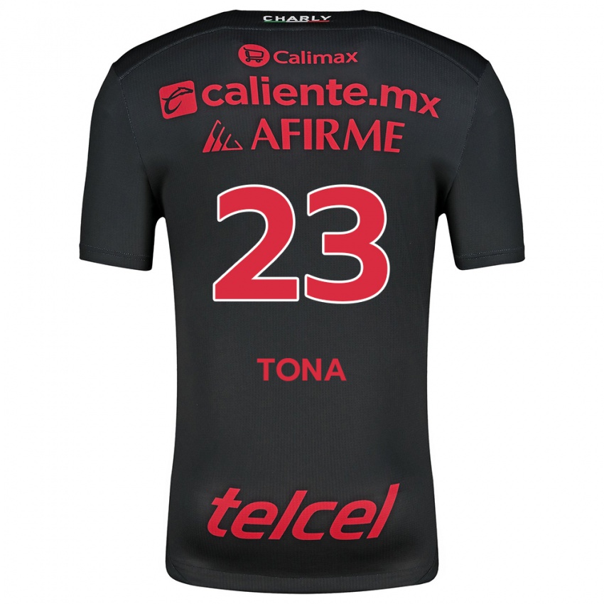 Kinder Iván Tona #23 Schwarz Rot Heimtrikot Trikot 2024/25 T-Shirt Österreich