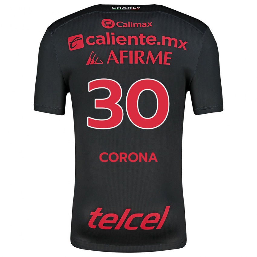 Kinder Jesús Corona #30 Schwarz Rot Heimtrikot Trikot 2024/25 T-Shirt Österreich