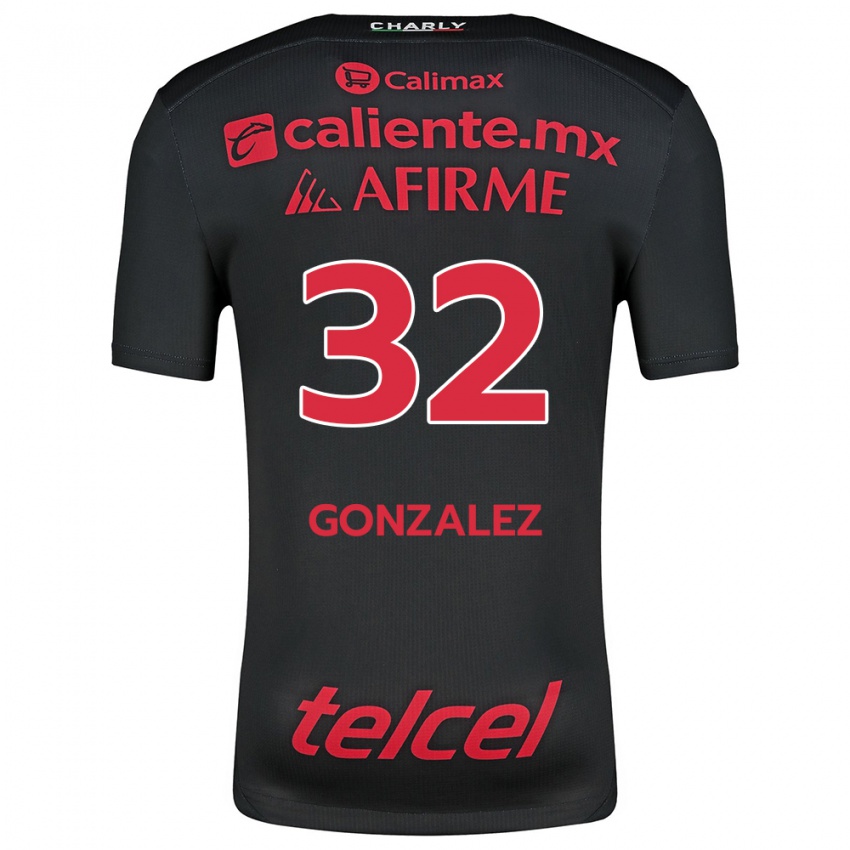 Kinder Carlos Gonzalez #32 Schwarz Rot Heimtrikot Trikot 2024/25 T-Shirt Österreich