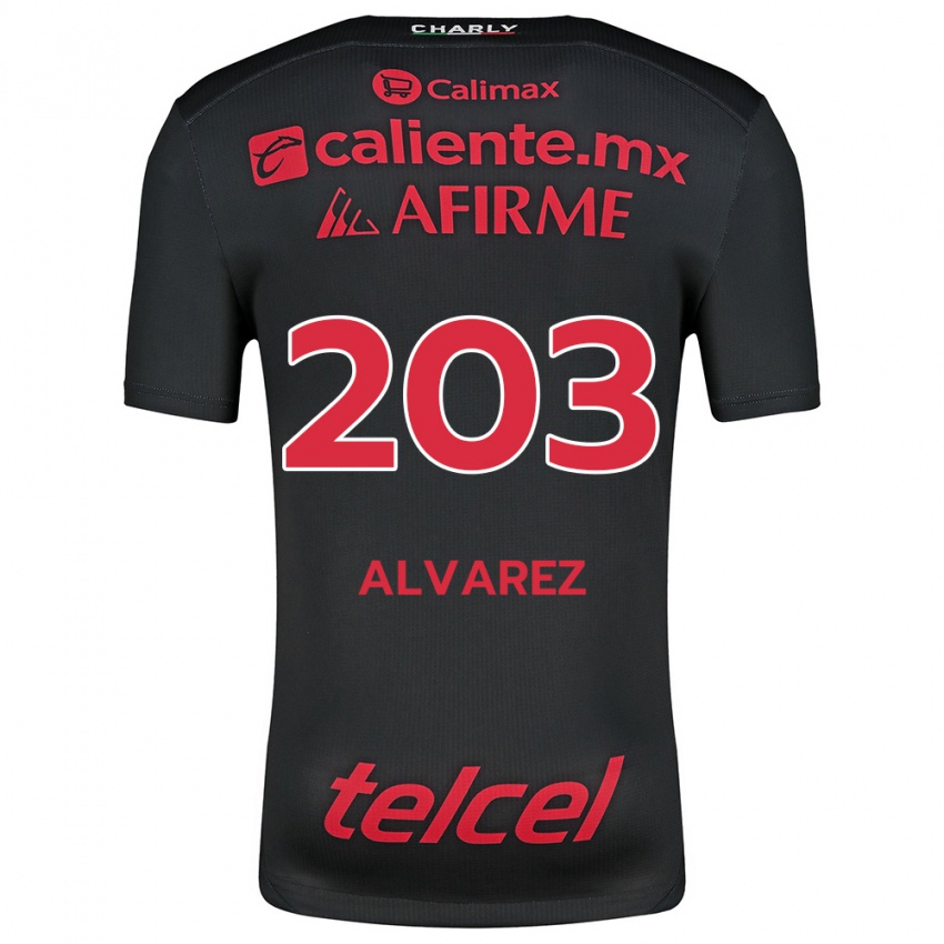 Kinder Jaime Álvarez #203 Schwarz Rot Heimtrikot Trikot 2024/25 T-Shirt Österreich