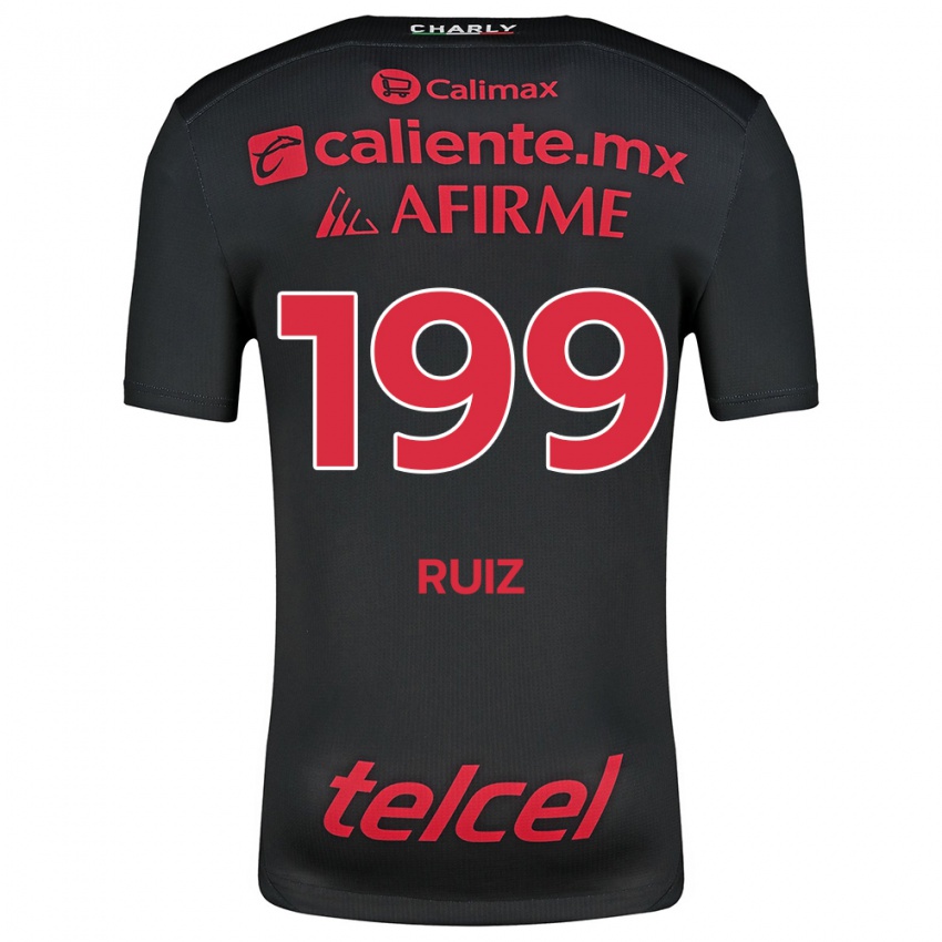 Kinder Emilio Ruiz #199 Schwarz Rot Heimtrikot Trikot 2024/25 T-Shirt Österreich