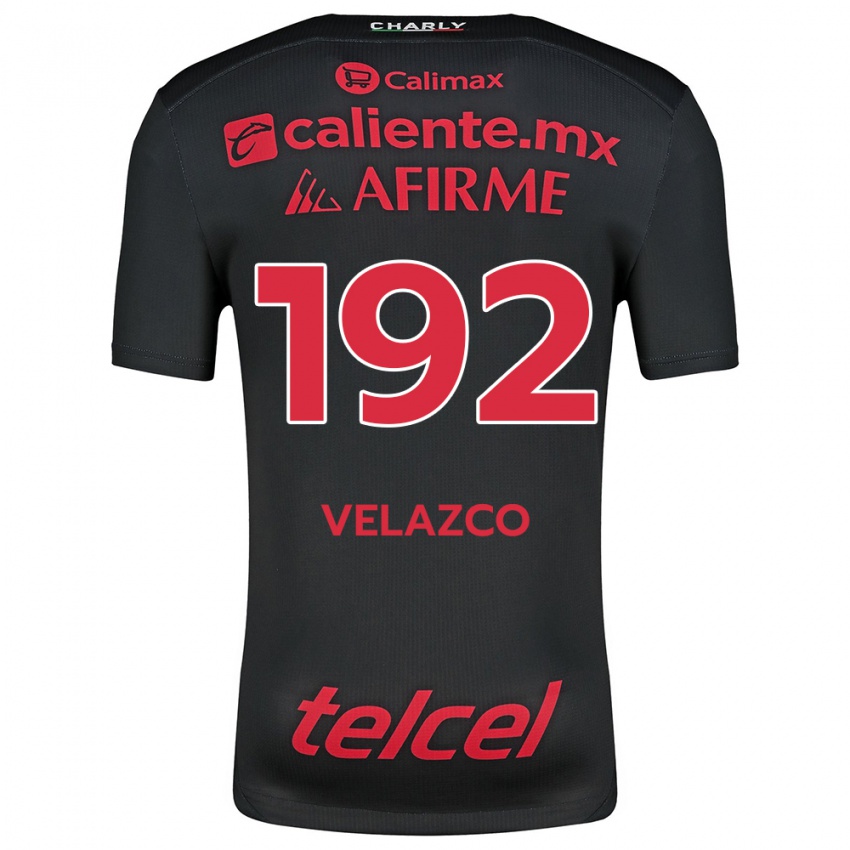 Kinder Emiliano Velazco #192 Schwarz Rot Heimtrikot Trikot 2024/25 T-Shirt Österreich