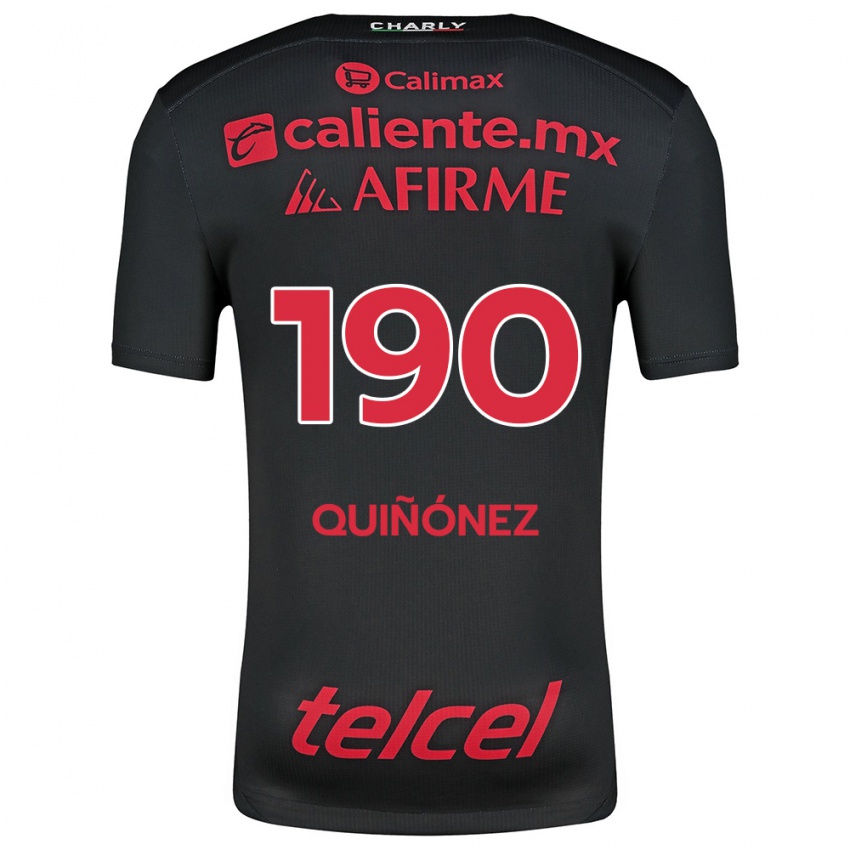 Kinder Martín Quiñónez #190 Schwarz Rot Heimtrikot Trikot 2024/25 T-Shirt Österreich