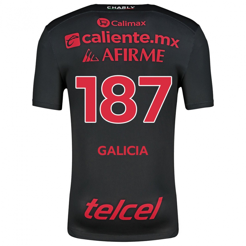 Kinder Carlos Galicia #187 Schwarz Rot Heimtrikot Trikot 2024/25 T-Shirt Österreich